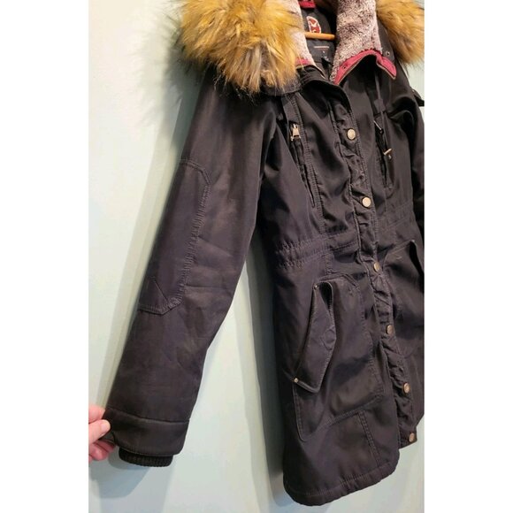 1 Madison Expedition Heritage Collection Black Hooded Parka Winter Coat Sz S - Picture 4 of 9